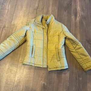 Gold puffer coat